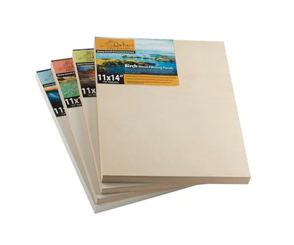 Da Vinci Pro Medium Textured Gesso Panel - 4x6-12 Pack - 2" Depth Wood Panels for Painting - Accepts Mediums Like Canvas - for Oils, Acrylics, Mixed Media, Pastels & Drawing Sticks - size: 4x6", style: 7/8" Depth