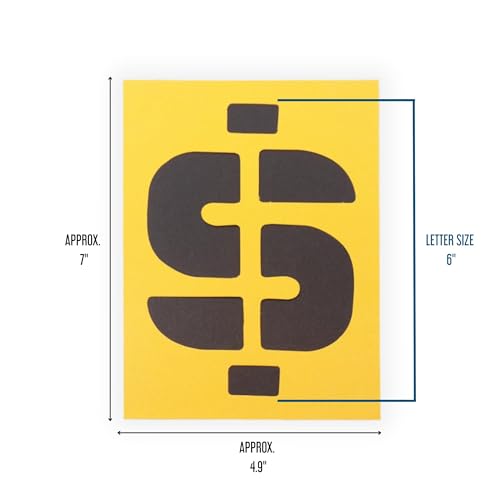 Paper Stencils Set - Alphabet Letters, Numbers & Common Symbols - 6" Size, 44 Count - Ideal for Painting, Posters, Signs, DIY Crafts, Decoration