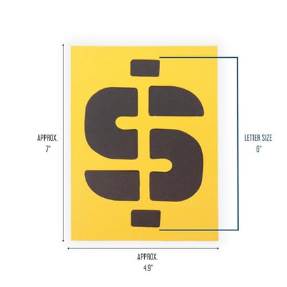 Paper Stencils Set - Alphabet Letters, Numbers & Common Symbols - 6" Size, 44 Count - Ideal for Painting, Posters, Signs, DIY Crafts, Decoration