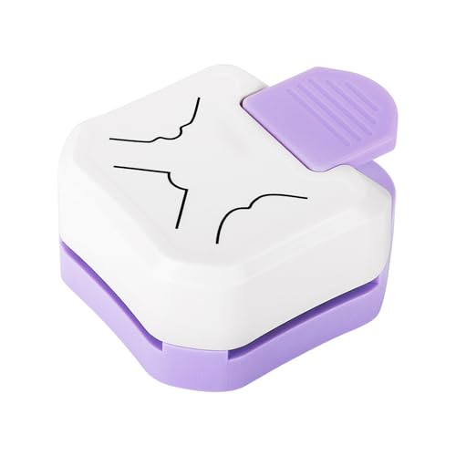 Paper Corner Cutter, Corner Punch Corner Puncher for Cardstock, 3 in 1 Beauty Shape Paper Edge Cutter for Card Making, Crafts, DIY Projects, Scrapbook Supplies - color: White Purple