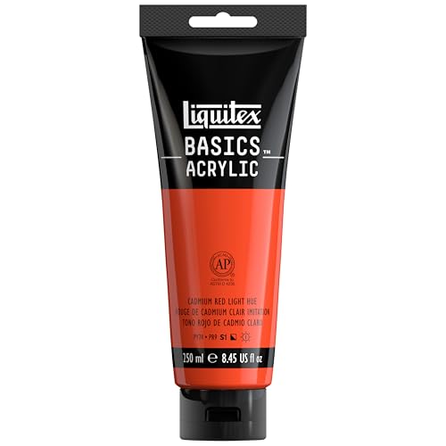 Liquitex BASICS Acrylic Paint, 8.5-oz Tube, Cadmium Red Light Hue - color: Cadmium Red Light Hue, size: 8.45 Fl Oz (Pack of 1)