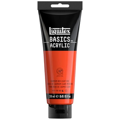 Liquitex BASICS Acrylic Paint, 8.5-oz Tube, Cadmium Red Light Hue - color: Cadmium Red Light Hue, size: 8.45 Fl Oz (Pack of 1)