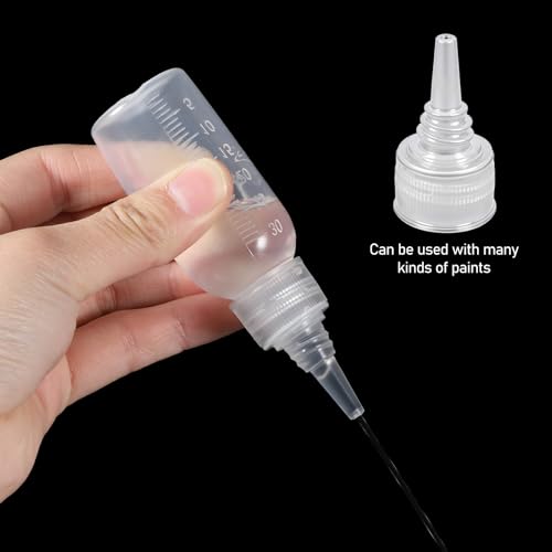 20Pcs Airbrush Paint Bottle Jar 1oz/30ml Plastic Paint Container,with Ball | Resealable Small Squeeze Bottles, for Arts Crafts