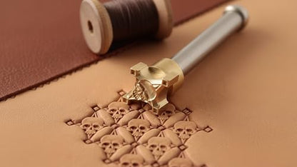 DandS ltd Skull Leather Stamp Tool, Professional Steel Craft Tool for Leatherworking, Embossing, Carving & Stamping Leather Projects, Belts Wallets & DIY Projects Compatible with Mallet #399 - color: Skull 0.47 x 0.27"