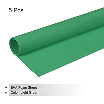 MECCANIXITY EVA Foam Sheets Light Green 19.7 Inch x 17.7 Inch 0.8mm Thick Crafts Foam Sheets for Costumes, Arts and Crafts Projects Pack of 5 - color: Light Green, size: 19.7 x 17.7 x 0.03 in