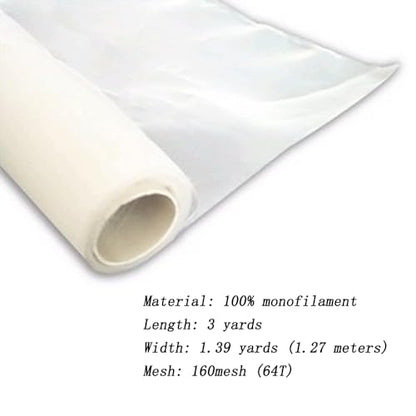 INTBUYING 3 Yards 160 Mesh 50"(1.27m) Width Silk Screen Printing 3 Yards 160 mesh(64T)