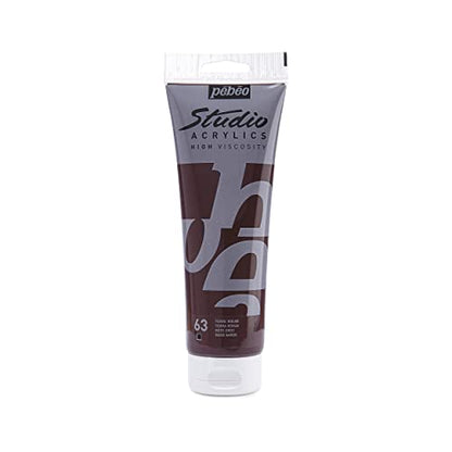 Pebeo Studio Acrylics High Viscosity, Fine Acrylic, 250 ml - Terra Rossa - color: Terra Rossa