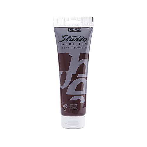 Pebeo Studio Acrylics High Viscosity, Fine Acrylic, 250 ml - Terra Rossa - color: Terra Rossa