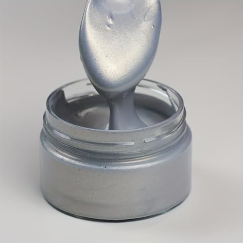 DGAGA Metallic Acrylic Paint,Metallic Silver Paints,1.69 OZ/Jar,Chalk Paste Metallic,Metallic Paints for Crafts Color-shifting Glass Paint,Blendable,Paints on Rocks,Wood,Canvas,Fabric,Ceramic - color: Metallic Silver Paint