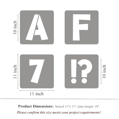 10 Inch Letter Stencils for Painting - 42 Pack Alphabet Letter and Number Stencil Templates with Signs for Painting, Reusable Letters Numbers Stencils for Chalkboard Wood Crafts & Wall Decor - size: 10 Inch