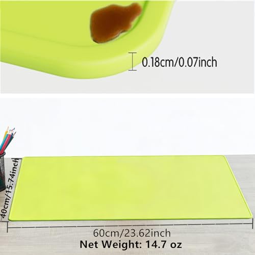 Silicone Painting Mat, Paint Mat for Kids, Siliocne Sheet for Crafts, Resin, Clay, Non Stick Art Pad with Raised Edge, Painting Supplies (Green, 23.6"×15.7") - color: Green