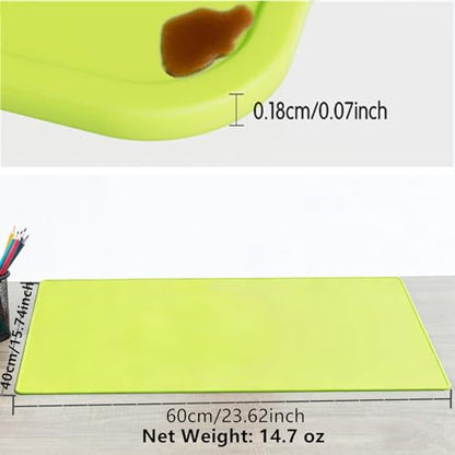Silicone Painting Mat, Paint Mat for Kids, Siliocne Sheet for Crafts, Resin, Clay, Non Stick Art Pad with Raised Edge, Painting Supplies (Green, 23.6"×15.7") - color: Green