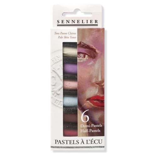 SENNELIER Extra-Soft French Pastel for Professional Artists, Half Pastel Portrait Light inspired Set of 6 - color: Portrait Light Tones