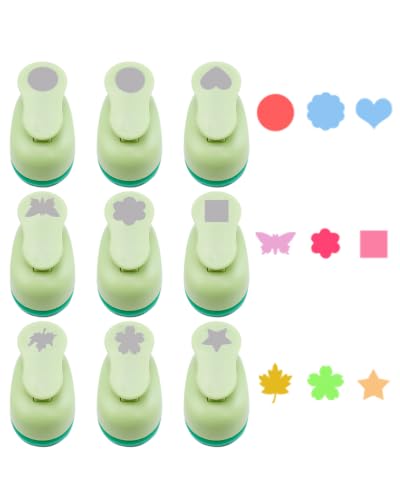 Paper Punches for Crafting Hole Punch 9PCS 1 Inch Craft Punch Shape Set - style: 9 Diffrent Shapes 1 Inch Set
