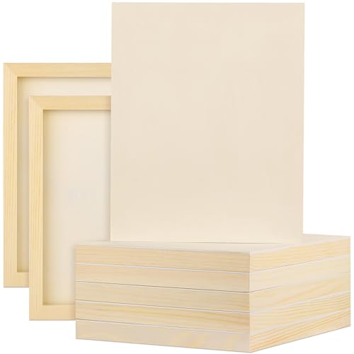 Aodaer 8 Pack Wood Panels 8 x 10 Inch Wooden Panels Canvas Unfinished Craft Wood Boards Panels for Art Crafts Acrylic and Oil Painting Pouring DIY Projects - size: 8 x 10 Inch