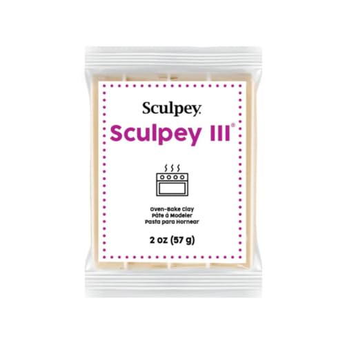 Sculpey Oven-Bake Clay, 2 oz. Bars, Sculpey III Tan, 30 Bars | Polymer Clay, Perfect for Jewelry, Home Decor, and General Crafting - size: 2 oz. Tan (30-Pack)