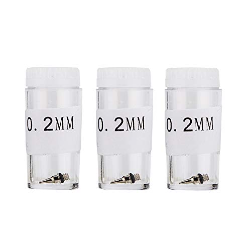 3PCS 0.2mm Airbrush Nozzles and Needles Replacement Parts with 11 in 1 Airbrush Cleaning Repair Tool for Airbrush Gun - size: 3PCS 0.2mm Nozzle and Needles/Cleaning Kit