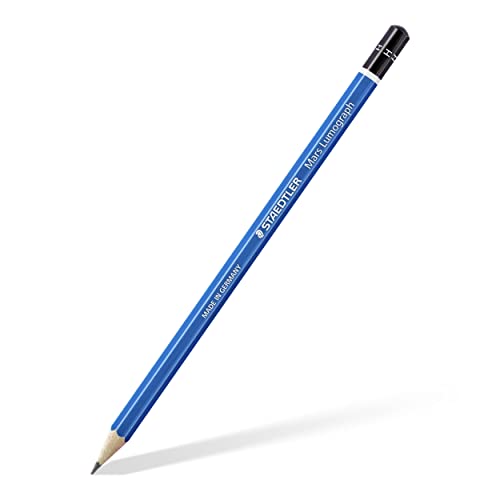 STAEDTLER Mars Lumograph H Graphite Art Drawing Pencil, 6 Pencils | for Sketching and Shading, Break-Resistant Premium Woodcase Drawing Pencils, 6-Piece Set - style: H