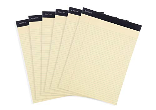 Mintra Office Canary Legal Pads - With Micro-perforated sheets, Smooth-lined paper, Ideal for Office Tasks, Assignments or Notes, Meetings, and Journaling, 6 pack Narrow Ruled, Basic Pad, 8.5"x11" - color: Canary - Basic Pad, size: Narrow