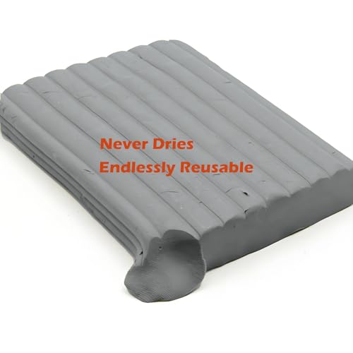 ReArt Non-Drying Oil-Based Modeling Clay 2.6 Pounds, Non Hardening Reusable Non Toxic No Bake Professional Oil Base Sculpting Clay (Gray) - color: Gray