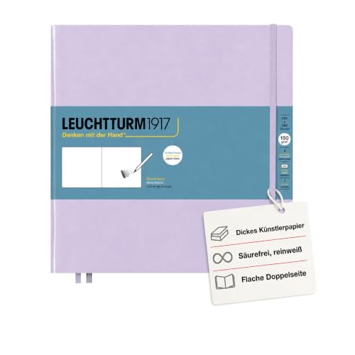 Leuchtturm1917 - Square Hardcover Sketchbook (Lilac) - 112 Pages of 150g/m² Paper - color: Lilac, size: Square