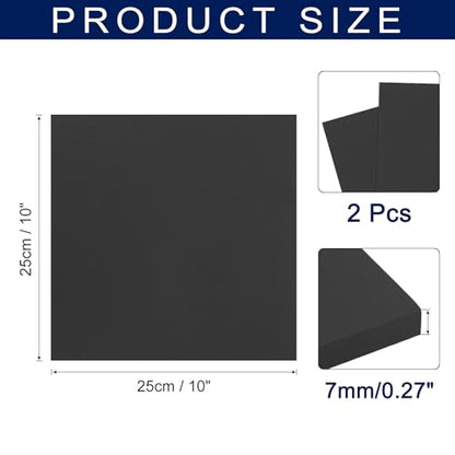 MECCANIXITY Foam Sheets Crafts 10x10 Inch 7mm EVA Craft Foam Paper Foam Sheets for Crafts Projects DIY Cosplay Modeling, Black, 2 Sheets - color: Black, size: 7mm