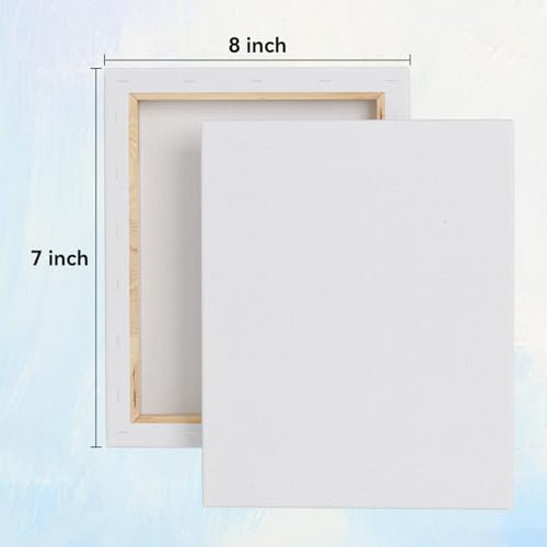 Stretched Canvases for Painting, 8x10 Inch Painting Supplies for Artists, Blank Canvas Pack, 6-Pack for Acrylic, Oil and Gouache Paints - size: White-8×10