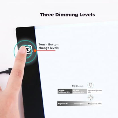 A3 LED Light Pad for Diamond Art, Sketching, Painting - Adjustable Brightness, Sketching, Tracing - USB Powered Complete Art Light Board Kit with Pad Stands and Clips - size: A3 Kit