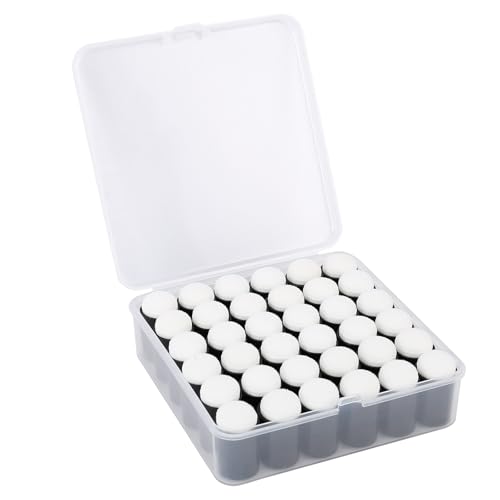 36 Pieces Sponge Daubers with Storage Case - Applicator for Stenciling, Sponging, and Detailed Effects - Fits Over The Finger and Makes Blending Accuracy Easier - color: Black