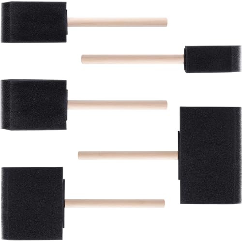 HINZIC 5 Pcs Foam Paint Brushes, 5 Sizes (4", 3", 2", 1.6'', 1"), Black - color: Black, 5pcs, 4", 3", 2", 1.6'', 1"