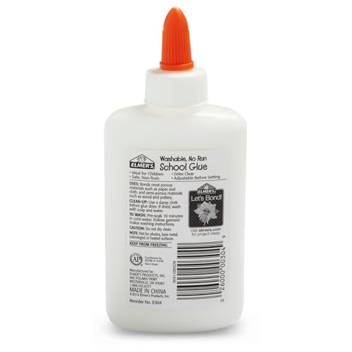 Elmer's Liquid School Glue, Slime & Craft, Safe and Non-Toxic, Washable, White, 4 Ounces Each, 12 Count - For Classroom, Home, Office, Teacher Supplies, #1 Teacher Brand - size: 4 Oz. - 12 count
