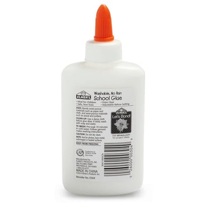 Elmer's Liquid School Glue, Slime & Craft, Safe and Non-Toxic, Washable, White, 4 Ounces Each, 12 Count - For Classroom, Home, Office, Teacher Supplies, #1 Teacher Brand - size: 4 Oz. - 12 count