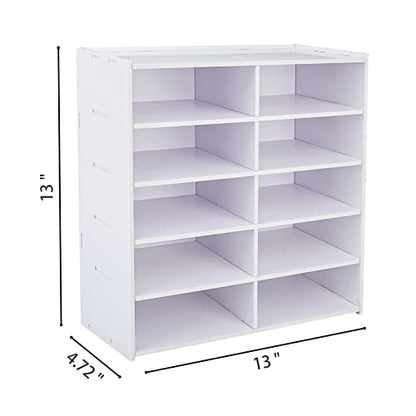 10 Slots Ink Pad Trays Organizer Rack | Compatible with Mini Cube Ink Pad Tray Drop Ink Pad Tray (Trays are not included) Stamp Pa d Supplies Storage Holder - size: Ink Pad Tray Organizer Rack