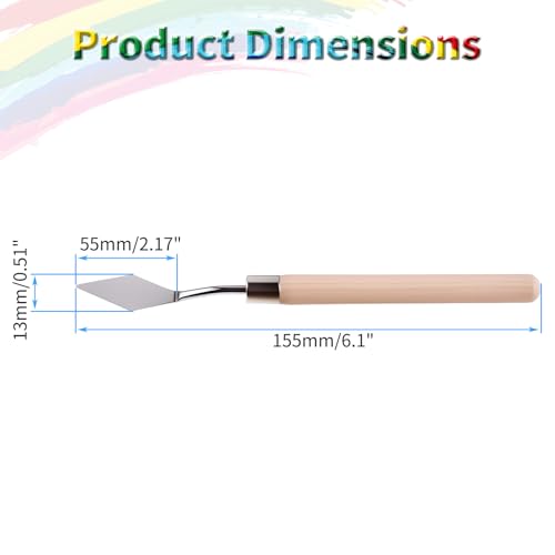 4 Pcs Palette Knife, Mini Pointed Head Spatula, Basswood Handle | Stainless Steel Painting Knife, Oil Paint Metal Knives, Pallet Painting Knives for Oil, Acrylic and Canvas Drawing