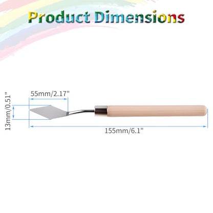 4 Pcs Palette Knife, Mini Pointed Head Spatula, Basswood Handle | Stainless Steel Painting Knife, Oil Paint Metal Knives, Pallet Painting Knives for Oil, Acrylic and Canvas Drawing