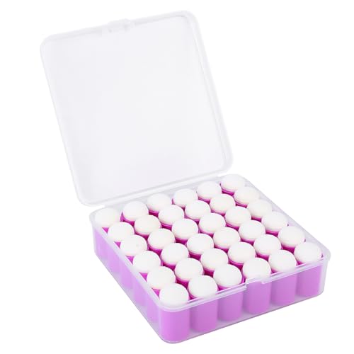 36 Pieces Sponge Daubers W/Storage Case - Handy Finger Daubers for Applying and Spreading Ink, Paint, Glue & More - Providing Excellent Detail Control and Precision - color: Purple