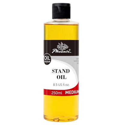 PHOENIX Stand Oil - 8.5 Fl oz. / 250ml Bottle | Painting Medium Slow Drying, High Gloss Linseed Oil for Glazing - style: Stand Linseed Oil 8.5 Fl Oz.