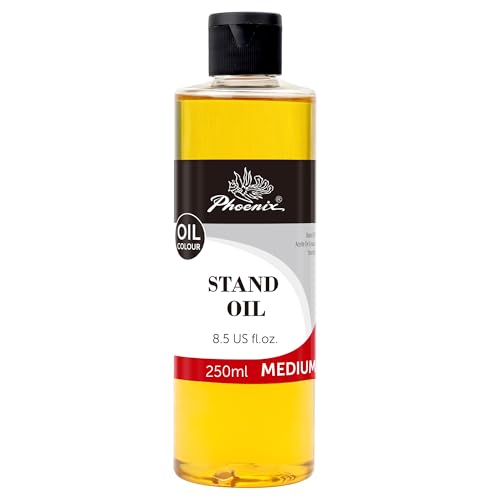 PHOENIX Stand Oil - 8.5 Fl oz. / 250ml Bottle | Painting Medium Slow Drying, High Gloss Linseed Oil for Glazing - style: Stand Linseed Oil 8.5 Fl Oz.