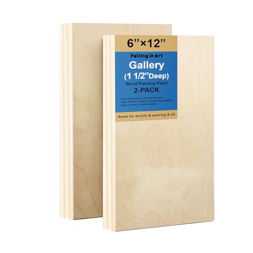 Falling in Art 2 Pack 6x12'' Unfinished Gallery Birch Wood Canvas Panels - size: 6*12 2 Pack