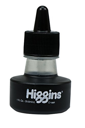 Higgins Pigmented Drawing Ink, Green, 1 Ounce Bottle (44695) - color: Green