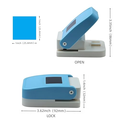 1 inch Square Punch Craft Lever Punch Handmade Paper Punch for Crafting Scrapbooking Cards,DIY Cards Making 1X1 inch Equilateral Square Bule and White - color: 1 X 1 inch Square