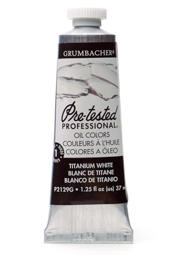 Grumbacher Pre-Tested Oil Paint, 37ml/1.25 Ounce, Titanium White (Original Formula) (P2129G) - color: Titanium White (Original Formula), size: 1.25 Ounce (Pack of 1)