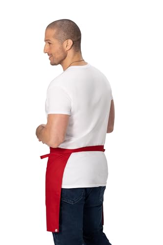 Chef Works Unisex Half Bistro Server Apron - color: Red