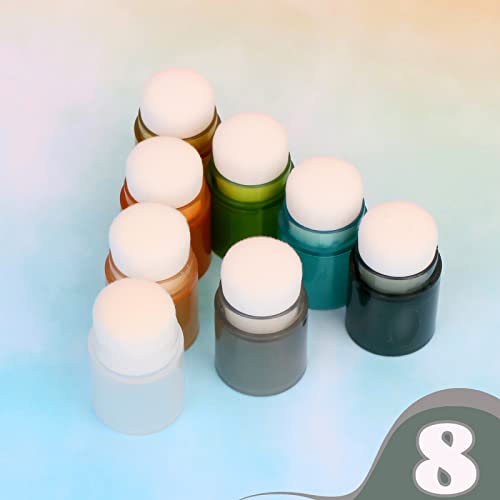 Yoseng 8 Pcs Blending Brushes for Card Making,Card Making Supplies,Finger Blending Brushes Daubers with Storage Box,Crafter Color Coded Handles Ink Blender Tool,Brush Head Diameter 0.77 Inch(Dark) - color: Dark Colour