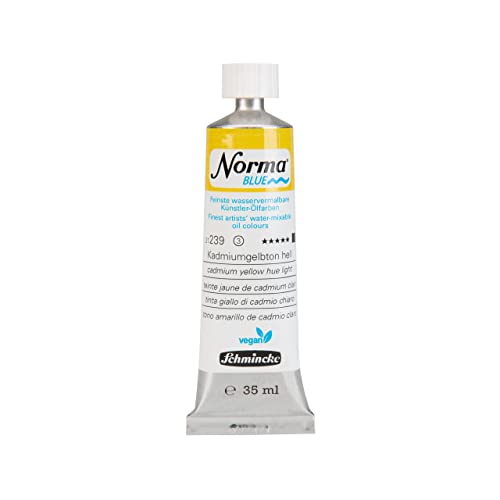 Schmincke - NORMA® Blue, 21239009, finest water-based artists' oil colors, highly pigmented, lightfast, vegan, cadmium yellow hue light, 35 ml - color: 239 cadmium yellow hue light