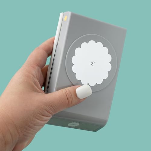 EK Tools Paper-punches, 2-Inch Scallop Circle, Gray, Metal Craft Punch, Stackable, Locks Shut, New Package