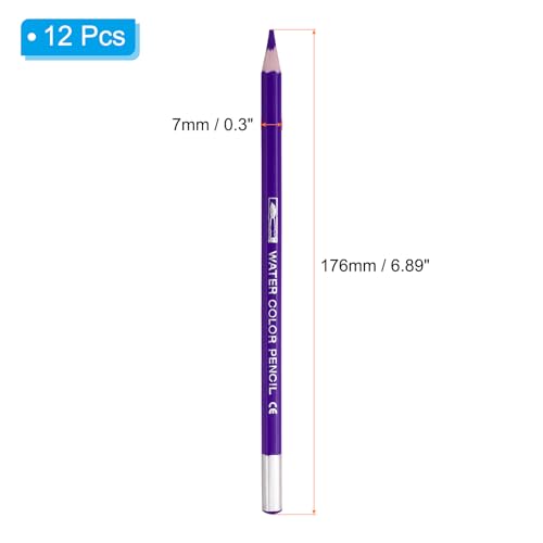 PATIKIL Watercolor Pencil, 12Pcs Water Soluble Pencils for Blending, Coloring, Sketch Drawing, Painting, Purple - color: Purple