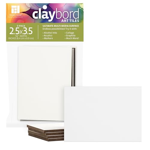 Ampersand Claybord | 2.5x3.5-5pk | 1/8" Flat|Ink & Acrylic Painting Panel