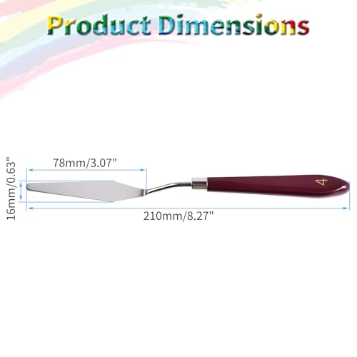 4 Pcs Palette Knife, #4 Pointed Head Spatula, Baking Paint Handle