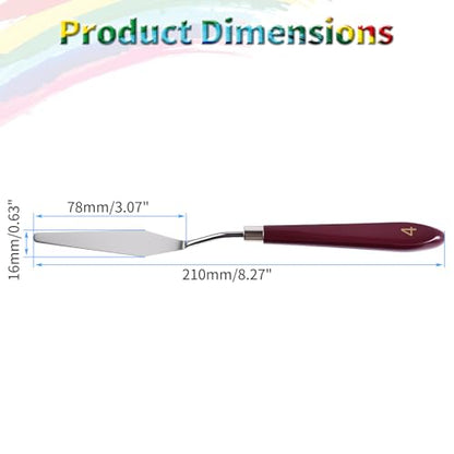 4 Pcs Palette Knife, #4 Pointed Head Spatula, Baking Paint Handle